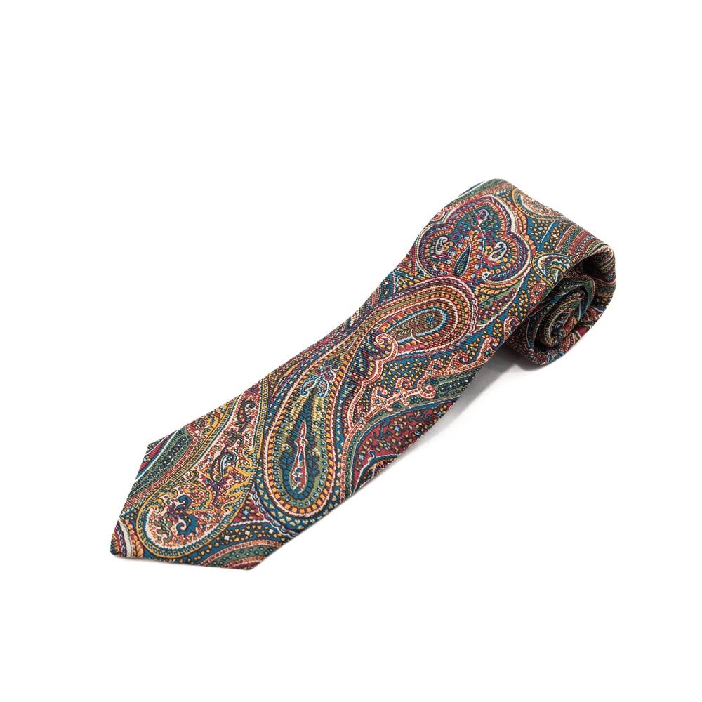 New Daniel Cremieux Paisley 100% Silk Neck Tie Necktie Made In Italy
